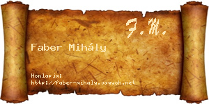 Faber Mihály névjegykártya