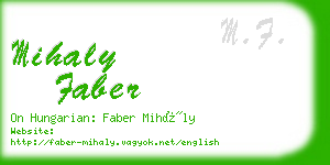 mihaly faber business card